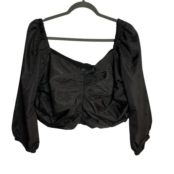 J Crew Off Shoulder Crop Top Womens 18 Black Ren Faire Octoberfest Festival NWT - Picture 2 of 11